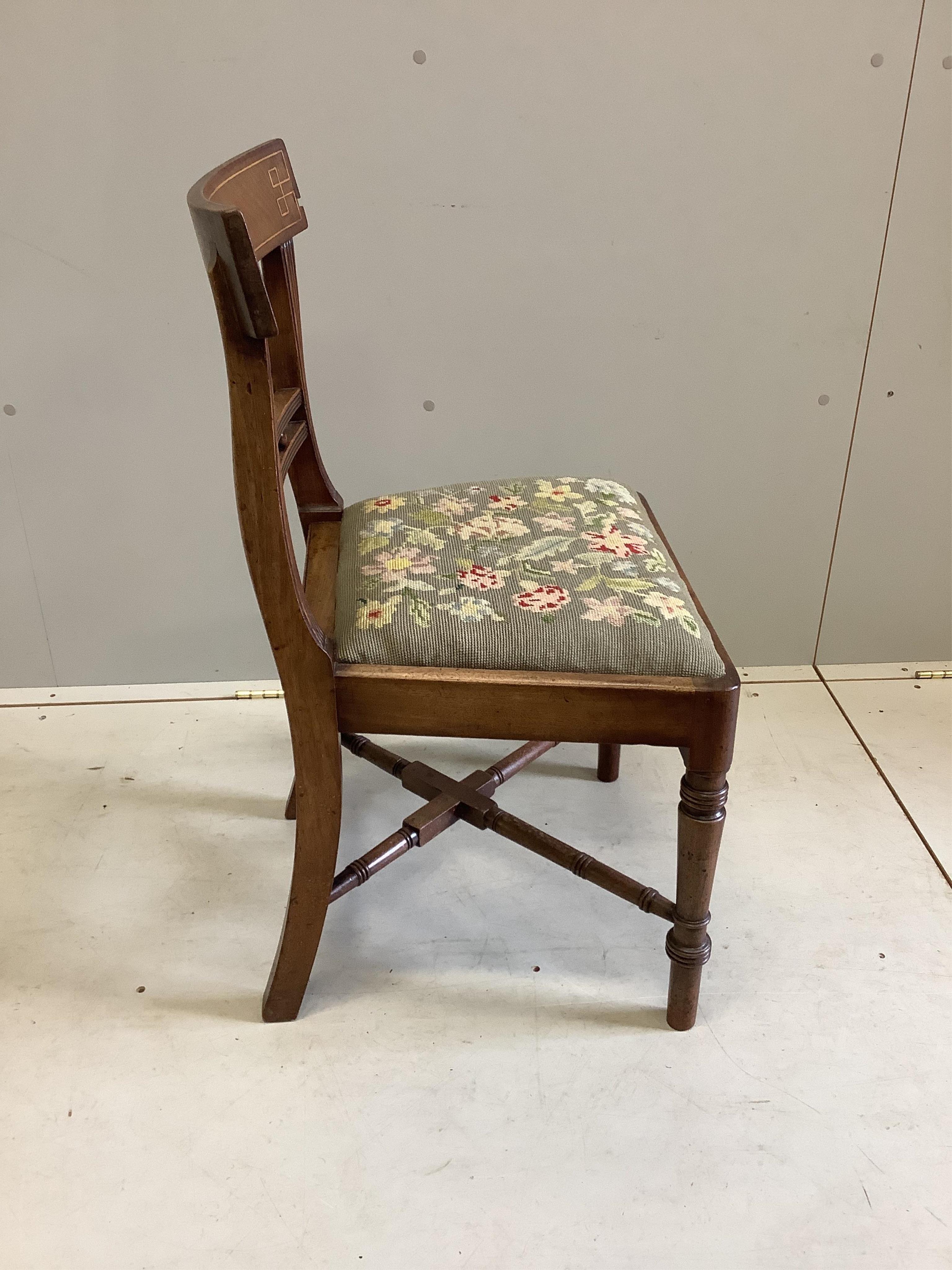 A set of nine Regency mahogany single dining chairs. Condition - fair